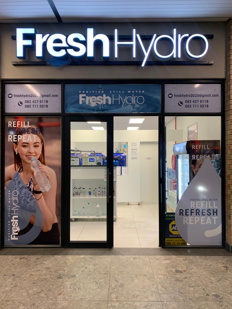 Fresh Hydro storefront at Lion Pride Shopping Centre, Nietgedacht